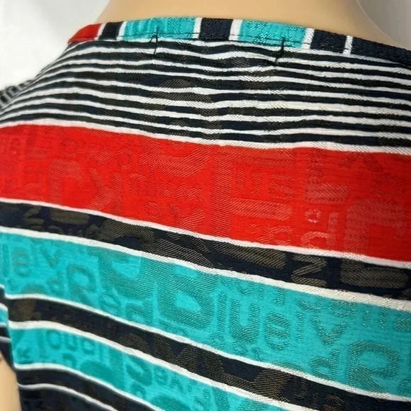 LE GRENIER Y2K,Multicolored,striped,lace,short sleeve top,retro,preppy,70 s vibe - Picture 7 of 13